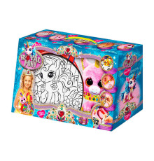 гр Креативна творчість "Royal Pony" RP-01-08U (2) "Danko Toys", сумка-розмальовка, м’яка іграшка, аксесуари, акрилова фарба, пензлик, в коробці