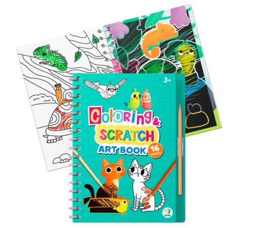 гр Набір для творчості 2в1. Розмальовки та гравюри "Домашні тварини" 300490 (1) "DoDo"