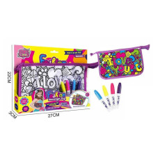 Набір для творчості JX 20112-5 (120/2) 4 маркери для тканини, сумочка, в коробці