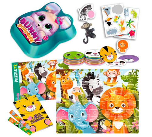 гр Набір для творчості "Bunny surprise" VT 8080-15 (3) смарагдовий "Vladi Toys", пазли, 50 карток, наліпки, іграшка на пальчик, блокнот, в коробці гр Набір для творчості "Bunny surprise" VT 8080-15 (3) смарагдовий "Vladi Toys", пазли, 50 карток, наліпки, іграшка на пальчик, блокнот, в коробці