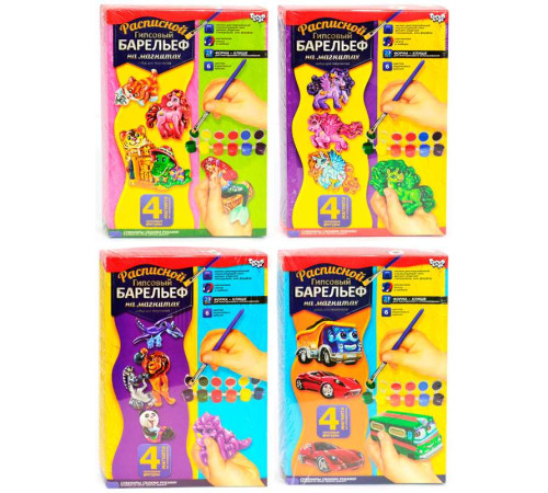 гр Барельєф мал РГБ-02-01,02,03, (12) "Danko Toys", 6 видів, у коробці