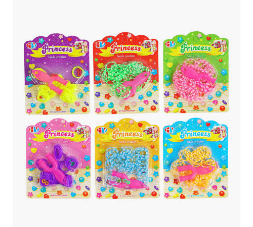 Резиночки для плетіння HY 190 X-23 (1440/2) ВИДАЄТЬСЯ ТІЛЬКИ МІКС ВИДІВ, гачки, рогатка, на листі