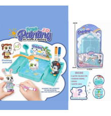 Набір для творчості 818 (120/2) флоксова фігурка тварини, 3 кольорові фломастери, бокс-ванночка, щіточка, на листі