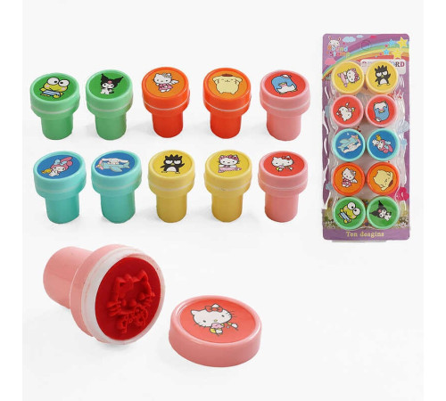 Набір печаток C 70473 (384) герой, висота - 4 см, 10 штук в упаковці, вбудоване чорнило, на листі