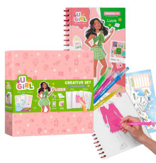гр Набір для творчості "Ліззі" 300954 (8) "DoDo", блокнот із завданнями, розмальовки, наліпки, 10 кольорових маркерів, в коробці