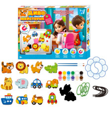Магнітні брелки "Диво майстерня" 47751 (60) "WToys", шнурок, основи, фарби, пензлики, палітра, в коробці