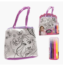 Сумка-розмальовка 612-1 (192/2) текстильна, 4 мініфломастери, застібається на блискавку, на листі