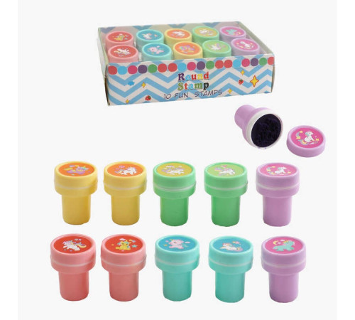 Набір печаток C 71054 (420) "Єдиноріг", розмір: 2.5х3 см, 10 штук в упаковці, в коробці