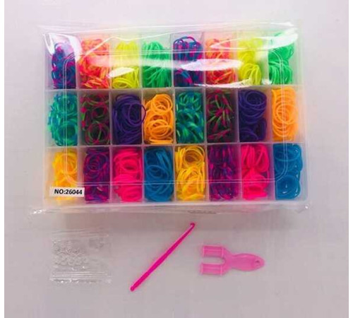 Набір резиночок для плетіння 26044 (96) станок для плетіння, крючок, гачки, у боксі