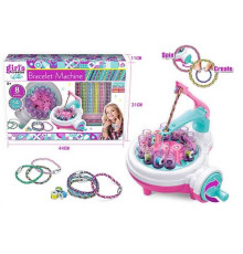 Набір для плетіння MBK 360 (8) “Bracelet Machine”, механічна машинка для плетіння браслетів, 54 котушки ниток, застібки, в коробці