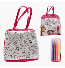 Сумка-розмальовка 612-2 (192/2) текстильна, 4 мініфломастери, застібається на блискавку, на листі