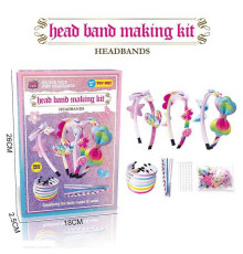 Набір для створення прикрас JX 20437 A (108/2) 6 обручів, кольорові стрічки, прикраси, в коробці