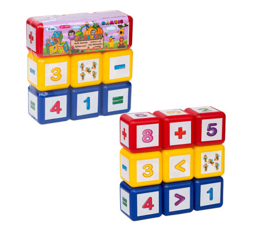 гр Кубики маленькі "Математика" 028/6 (30) "BAMSIC" 9 штук, в сітці – в наличии! Купите сейчас у KAZKOVA