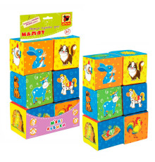 гр Набір MC090601-02 кубиків "Ферма" (20) "Масік", 6 кубиків, в пакеті