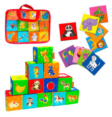 гр Набір MC090601-04 кубиків "Тваринки" 12 шт. (20) "Масік", в сумці