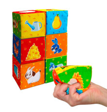 гр Набір MC090601-05 кубиків "Тваринки на фермі" (20) "Масік", 6 кубиків, в пакеті