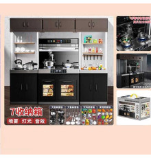 Кухня 839-015 (8) розмір 73*73 см, підсвічування, на батарейках, звуки, парогенерація, плита, полички, посуд, муляжі їжі, в коробці