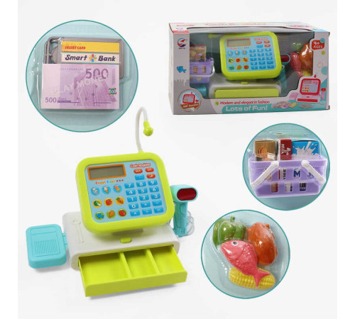 Касовий апарат 5963 В (24/2) світлові та звукові ефекти, сканер, кошик з продуктами, в коробці