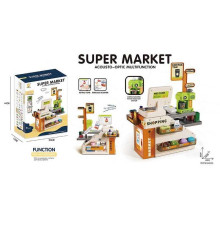 Супермаркет 929 (18/2) на батарейках, звук, підсвічування, сканер, каса, кавомашина, продукти, наліпки, в коробці