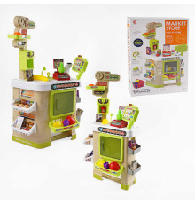 Супермаркет 922-200 (8) 67 елементів, звук, підсвічування, касовий апарат, сканер, ваги, купюри, монети, продукти, кошик, в коробці