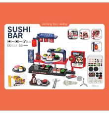 Суші-бар 668-152 (36) 66 елементів, підсвічування ліхтаря, звукові ефекти каси, суші, монети, купюри, тарілки, палички, соус, в коробці
