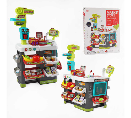 Супермаркет 922-202 (8) 81 деталь, світло, звук, термінал, сканер, ваги, продукти, кошик, розмір 69х38х87 см, в коробці