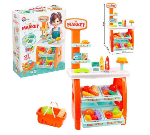 гр Іграшковий набір "Маркет" 0730 (3) "Technok Toys", 33 елементи, наліпки, гроші, банківський термінал, тортівниця, продукти, в коробці гр Іграшковий набір "Маркет" 0730 (3) "Technok Toys", 33 елементи, наліпки, гроші, банківський термінал, тортівниця, продукти, в коробці