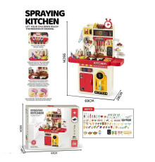 Кухня G 795 A Штрих = 00656 (4) 89 елементів, висота 95см, пісеньки та слова англійською, підсвічування, звуки приготування, парогенератор, помпова подача води, витяжка, в коробці