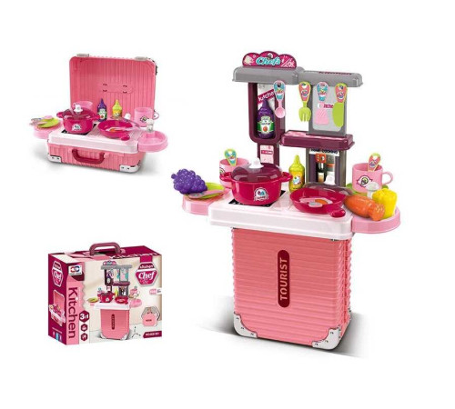 Кухня 008-301 (24) 3 в 1: кухня+валіза, висота 47 см, посуд, продукти, приладдя, в коробці