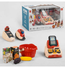 Касовий апарат 668-92 (12) на батарейках, підсвічування, звук, 24 предмети, сканер, термінал, продукти, в коробці