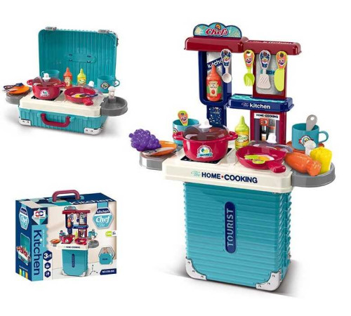 Кухня 008-306 (24) 3 в 1: кухня+валіза, висота 47 см, посуд, продукти, приладдя, в коробці – в наличии! Купите сейчас у KAZKOVA