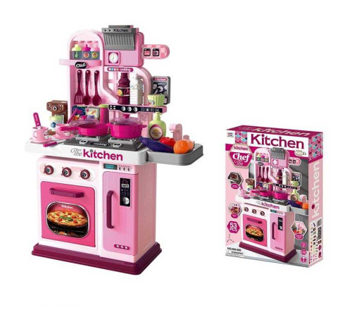 Кухня 008-969 (6) висота 69 см, 53 аксесуарів, підсвічування, звукові ефекти, помпова подача води, посуд, продукти, кавомашина, в коробці – в наличии! Купите сейчас у KAZKOVA