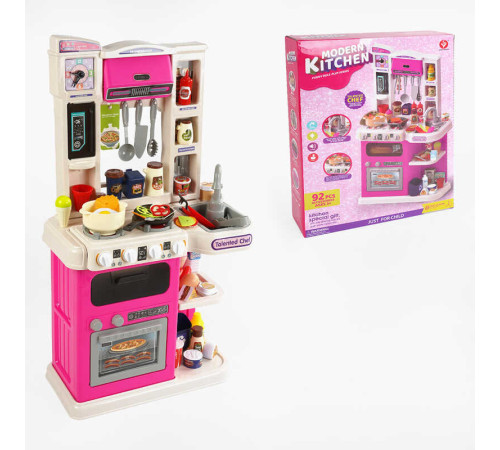 Кухня 922-177 (8) 92 елементи, звук, підсвічування, парогенератор, ллється вода з крана, посуд, продукти, наліпки, висота 78.5 см, в коробці
