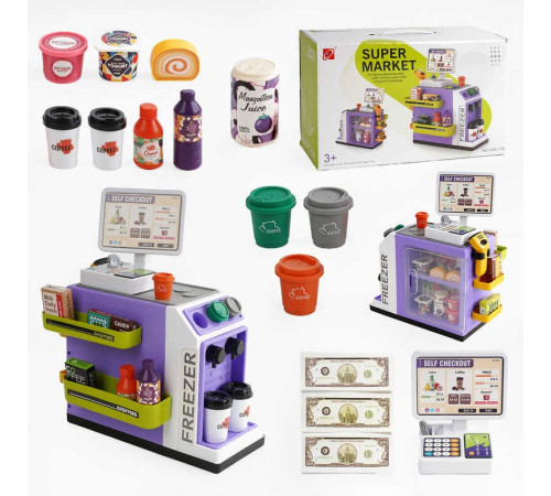 Супермаркет 668-136 (18) 46 елементів, звук, підсвічування, сканер, продукти, купюри, монети, на батарейках, в коробці – в наличии! Купите сейчас у KAZKOVA