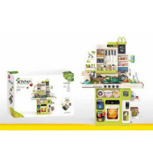 Кухня WD 824 B (4) 101 деталь, парогенератор, помпова подача води, звукові ефекти, підсвічування конфорок, пісня англ. мовою, тостер, посуд, аксесуари, наліпки, висота - 100 см, в коробці