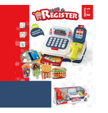 Касовий апарат CF 8233 (48/2) функціональний калькулятор, платіжний термінал, сканер, звук, підсвічування, висувна шухляда, гроші, картки, муляжі фаст-фуду та напоїв, у коробці