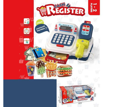 Касовий апарат CF 8233 (48/2) функціональний калькулятор, платіжний термінал, сканер, звук, підсвічування, висувна шухляда, гроші, картки, муляжі фаст-фуду та напоїв, у коробці