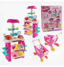 Супермаркет 922-195 (6) 80 елементів, звук, підсвічування, сканер, продукти, ваги, візок та корзина, на батарейках, в коробці