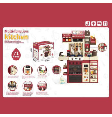 Кухня WY 511-1 A (3) 71 елемент, звуки, підсвічування, плита, духова шафа, кран, автоматична подача води, холодильник, кулер, посуд, харчові продукти, полички, підставка, в коробці