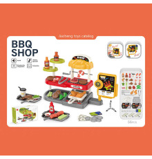 Гриль 668-145 (36) 56 елементів, звукові ефекти каси, грилі, фритюр, таці, монети, купюри, продукти, баночки з соусами, в коробці
