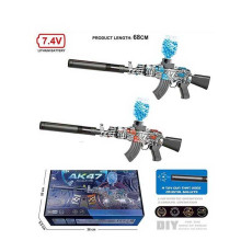 Автомат LYM 016 B 2-3 (48/2) 2 кольори, акумулятор 7,4V, автоматичний та механічний принципи роботи, стріляє орбізами, магазин та глушник, в коробці