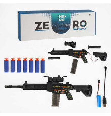 Автомат KB 1216 Штрих = 10209 (12) м'які патрони з присосками, акумулятор 3,7V, вібрація, оптичний приціл, в коробці