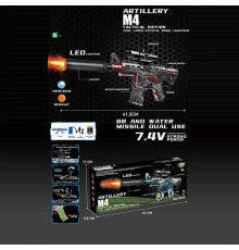 Автомат 1626-4 (36) автоматичний принцип роботи, акумулятор 7.4 V, стріляє орбізами, глушник з підсвічуванням, захисні окуляри, в коробці