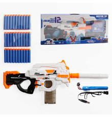 Автомат 9901-1 (18) довжина 79 см, автоматичний принцип роботи, глушник, знімний магазин, 30 м'яких патронів, акумулятор 7.4 V, в коробці