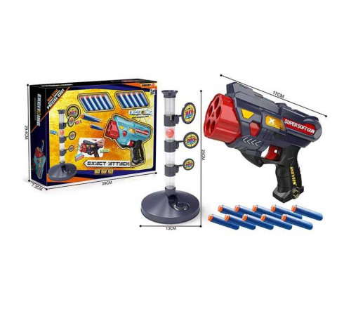 Пістолет з мішенню 66-2 (24) 10 м'яких патронів, механічний пістолет, в коробці