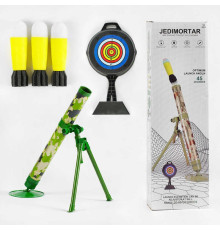 Міномет TD 01 (36/2) звук, підсвічування, механічний принцип роботи, 3 м’які снаряди, мішень, в коробці