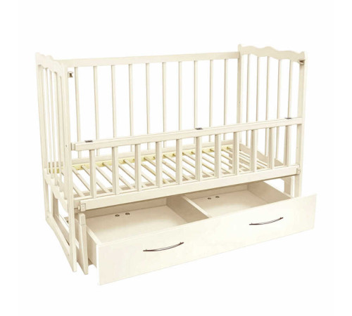 гр Ліжечко дерев. маятник + шухляда - відкидний борт "Сон" С-78133 (1) вільха - колір слонова кістка