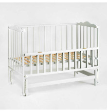 гр Ліжечко дитяче "Анастасія-2" (1) шарнір-підшипник з відкидною боковиною, бук (Сірий)