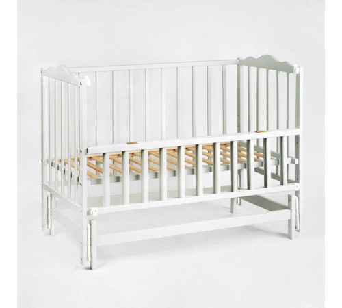 гр Ліжечко дитяче "Анастасія-2" (1) шарнір-підшипник з відкидною боковиною, бук (Сірий)