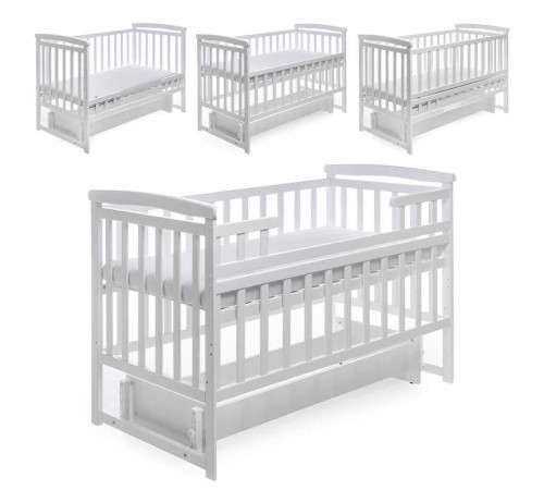 гр Ліжечко "Трансформер" колір - білий, без шухляди DS-1011 (1) маятниковий механізм